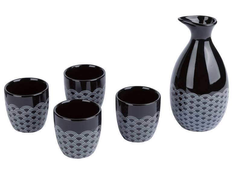 ERNESTO® Sake-Set, 5-teilig, Steingut Heißer Verkauf