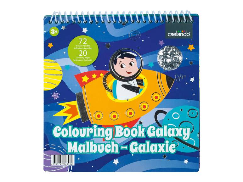 crelando® Malbuch, mit Pailletten und Stickern Nur für heute