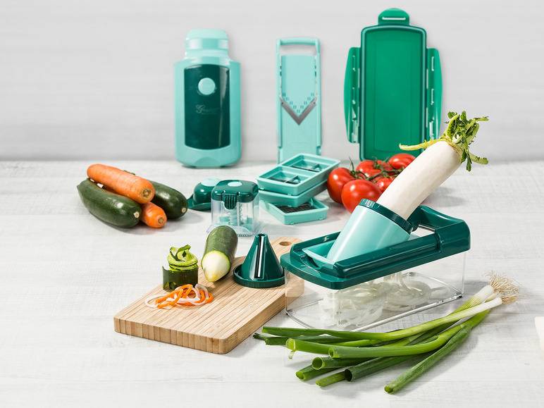 Genius Nicer Dicer »Fusion Smart«, 16-teilig, 1,25 l Auffangbehälter, Klingen aus Edelstahl zollfrei