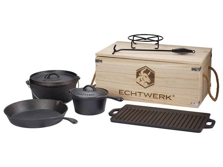 ECHTWERK 7-teiliges »Dutch Oven Set«, inkl. Holzkiste Flash Sale