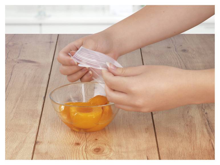 GOURMETmaxx Flexible Silikondeckel, 12 Stück , transparent Sonderangebote