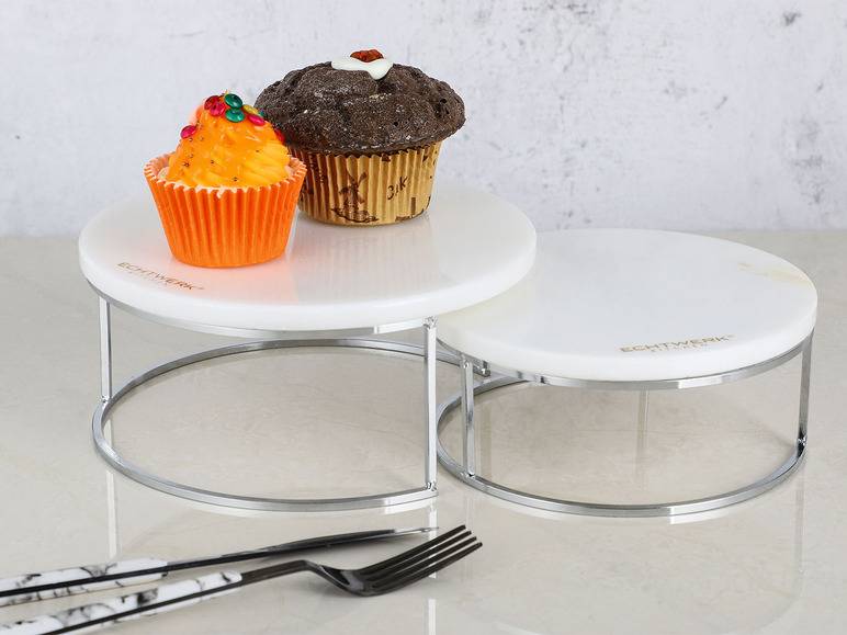 ECHTWERK Etagere Marmor, 2 stöckig, ideal zum Servieren Flash Sale
