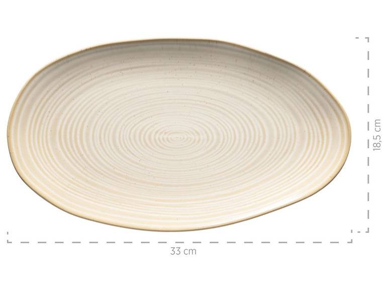 MÄSER Serie Nottingham, Set aus 3 Servierplatten, Servierteller in 3 Größen im Vintage-Look, Beige, Steinzeug Nur für heute