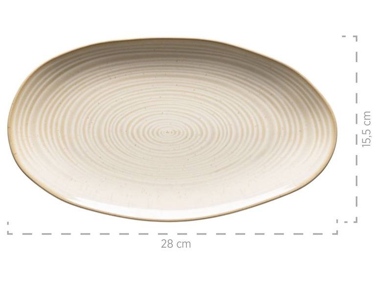 MÄSER Serie Nottingham, Set aus 3 Servierplatten, Servierteller in 3 Größen im Vintage-Look, Beige, Steinzeug Nur für heute