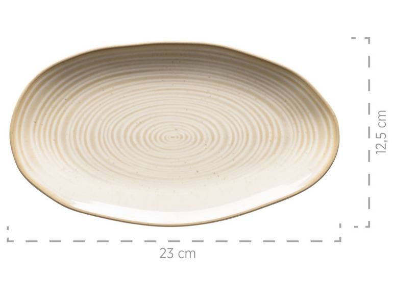 MÄSER Serie Nottingham, Set aus 3 Servierplatten, Servierteller in 3 Größen im Vintage-Look, Beige, Steinzeug Nur für heute