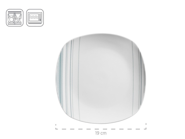 MÄSER Serie Enni, Kombiservice 30 teilig, weißes Geschirr-Set mit blauem Muster, Teller, Kaffeetasse, Dessertteller für 6 Personen Speichern exportieren