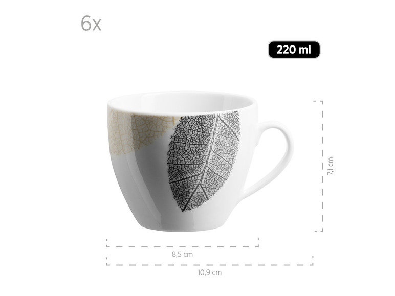MÄSER Serie Jona, Hübsch dekoriertes Geschirr Set für 6 Personen, 30-tlg Kombiservice, mit randlosen Formen Online Shopping
