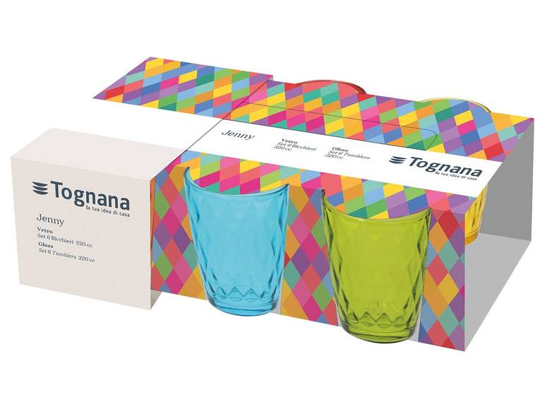 Tognana Gläserset, farbig, 320ml Tiefpreis