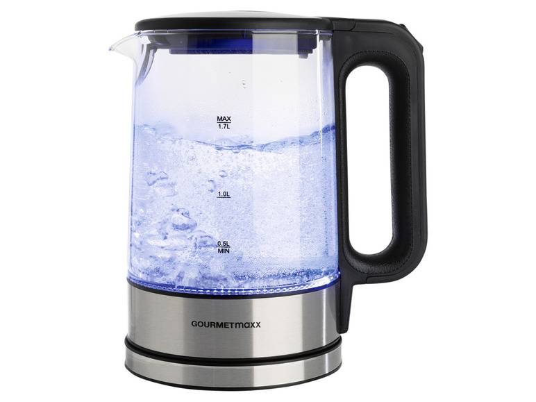 GOURMETmaxx Glas-Wasserkocher, 1,7 l, kabellos, LED Verkauf