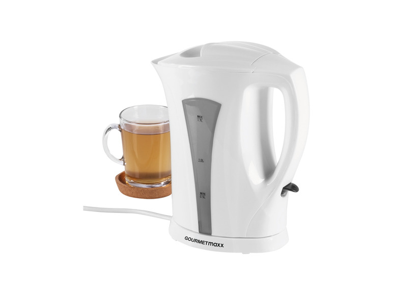 GOURMETmaxx Wasserkocher 1,7 l 2200W weiß/grau JETZT KAUFEN