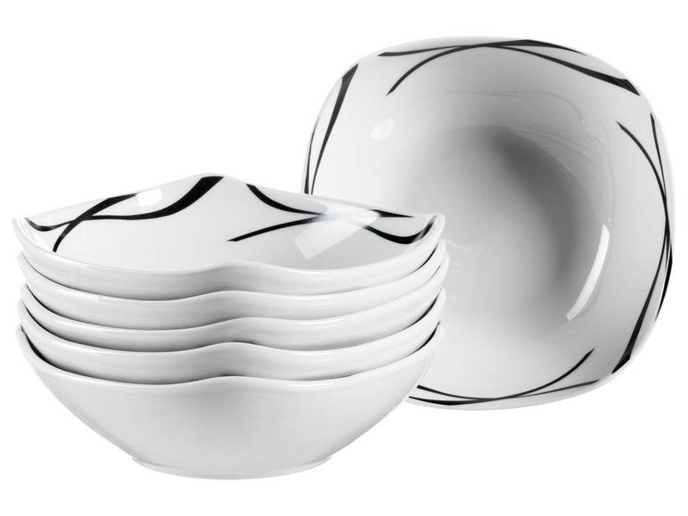 MÄSER Serie Oslo, Müslischalen 6er-Set, Müslischüsseln, klassisch, zeitlos, elegant, Porzellan, schwarz-weiß Verkauf