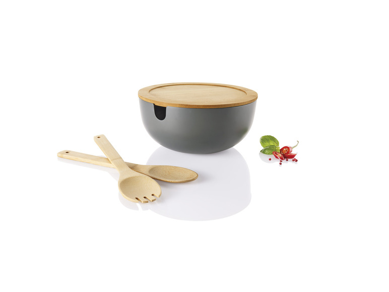 ERNESTO® Salatschüssel-Set, mit Bambus-Deckel, 4-teilig im Angebot