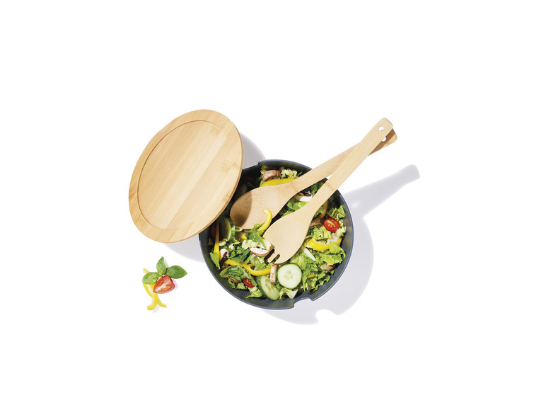 ERNESTO® Salatschüssel-Set, mit Bambus-Deckel, 4-teilig im Angebot