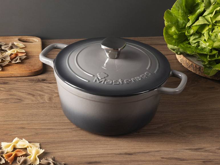 Masterpro Kasserolle, Gusseisen, mit Deckel, Ø 27 cm Limitierter Zeitrabatt