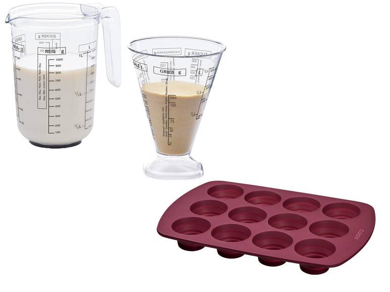 Coox Silikon-Muffinform + ERNESTO® Messbecher-Set, 2-teilig Preisnachlass