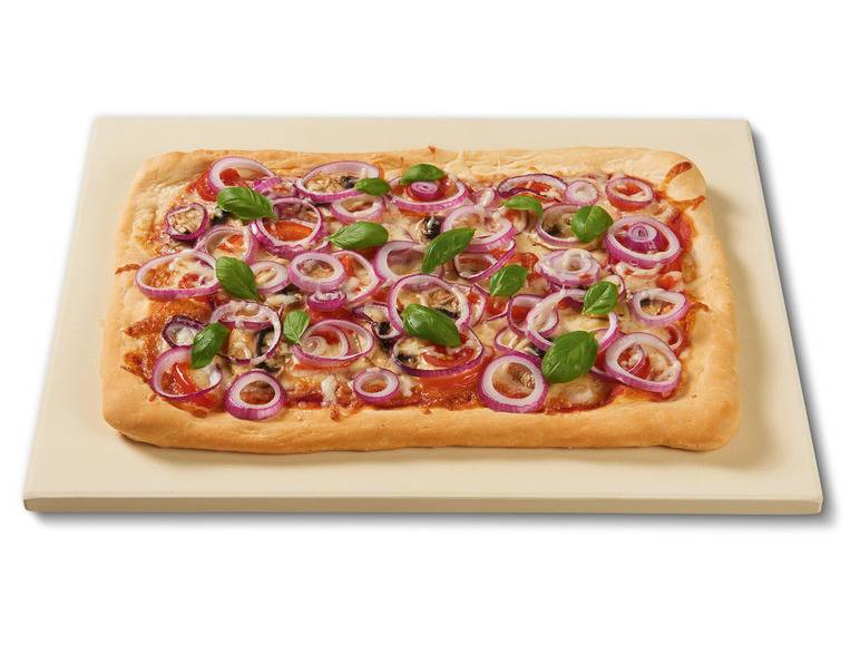 ERNESTO® Pizzastein eckig + ECHTWERK Pizzabesteck Set "Bari" Lagerräumung