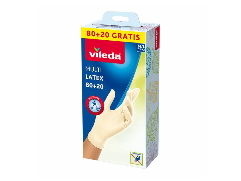 Vileda Multi Latex Latex Einweghandschuhe, 80+20 Design M/L Super Sparpreis