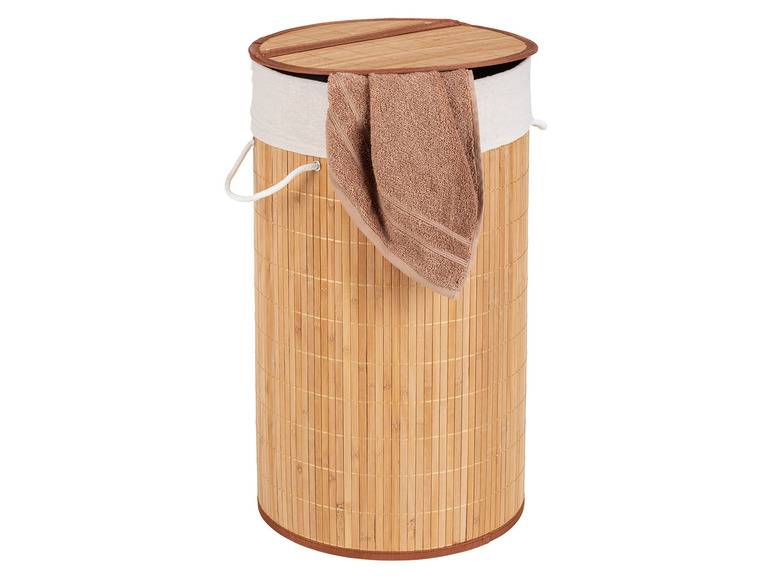 Wenko Wäschetruhe »Bamboo«, 55 l Fassungsvermögen, mit Baumwoll-Wäschesack, aus Bambus Kauf eins, bekomm eins gratis