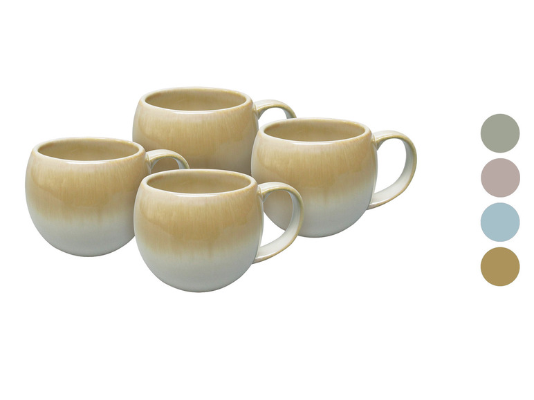 vanWell Kaffeebecher 4erSet bauchig ca. 50cl Steingut Nur für heute