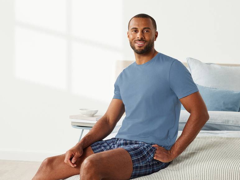 LIVERGY® Herren Pyjama mit Shorts Kostenloser Versand international