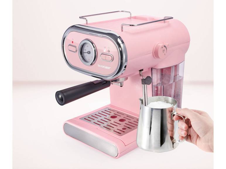 SILVERCREST® KITCHEN TOOLS Espressomaschine/Siebträger Pastell rosa SEM 1100 D3 + Elektrische Kaffeemühle »SKME 180 C1«, 180 W Vierteljährliche Förderung