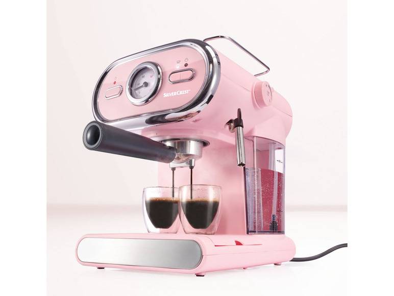 SILVERCREST® KITCHEN TOOLS Espressomaschine/Siebträger Pastell rosa SEM 1100 D3 + Elektrische Kaffeemühle »SKME 180 C1«, 180 W Vierteljährliche Förderung