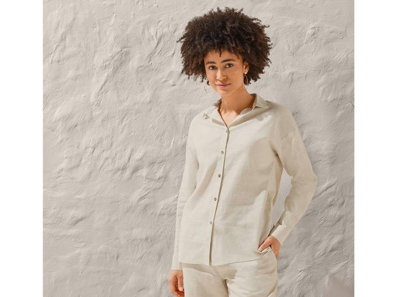 esmara® Damen Leinenbluse, leger geschnitten Auslauf