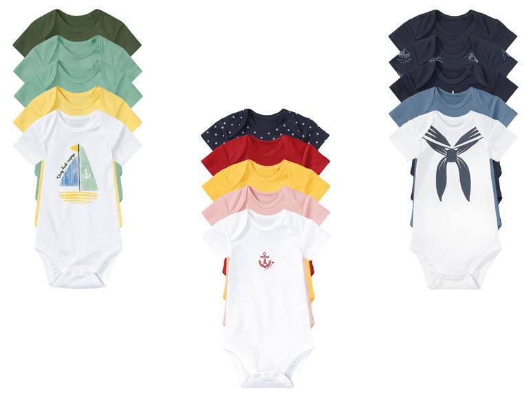 lupilu® Baby Bodies, 5 Stück, kurzarm, aus reiner Bio-Baumwolle Nur für heute