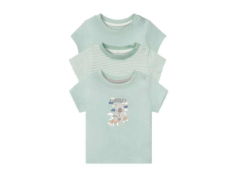 lupilu® Baby T-Shirt, 3 Stück, mit Bio-Baumwolle Preisnachlass