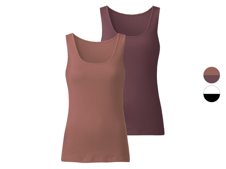 esmara® Damen Tops, 2 Stück, in anschmiegsamer Ripp-Qualität Neueste Mode