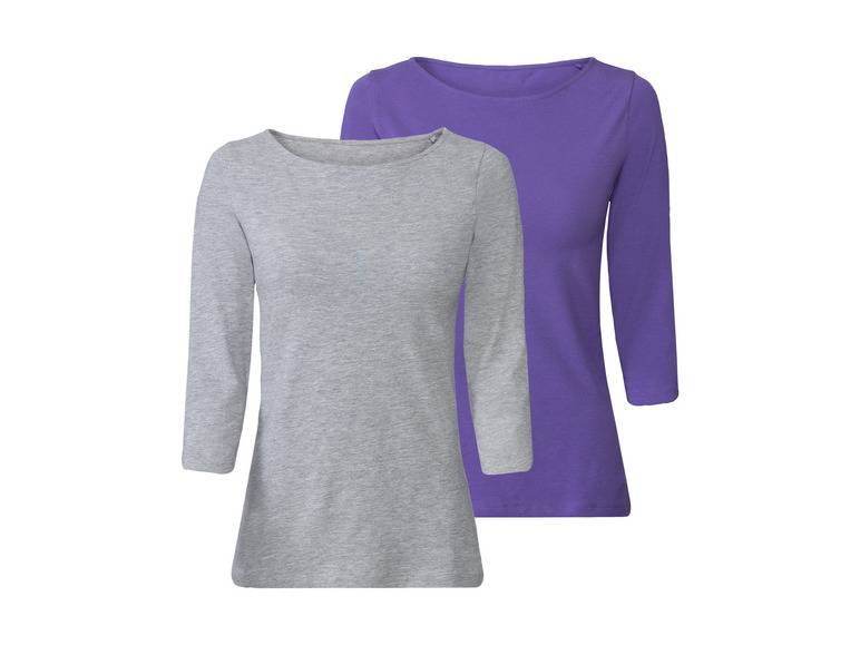 esmara® Damen Langarmshirts, 2 Stück, mit hohem Baumwollanteil Sonderangebote