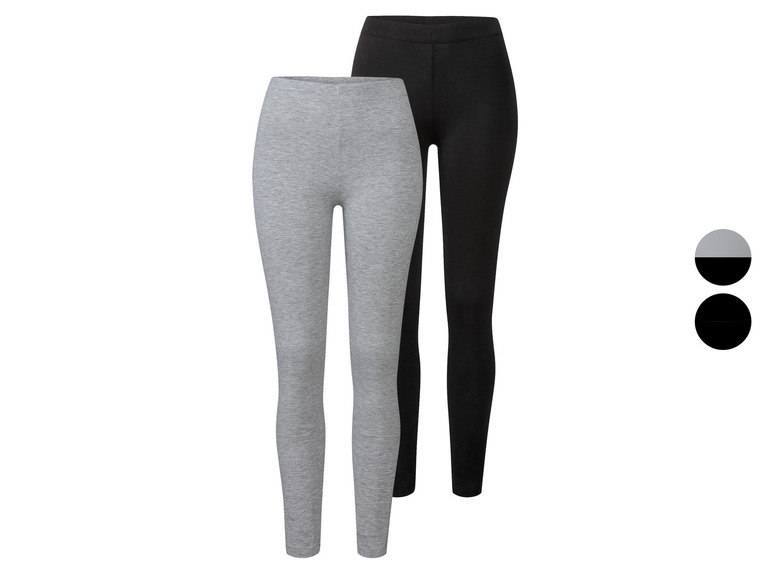 esmara® Damen Leggings, 2 Stück, normale Leibhöhe Bis zu 50% Rabatt