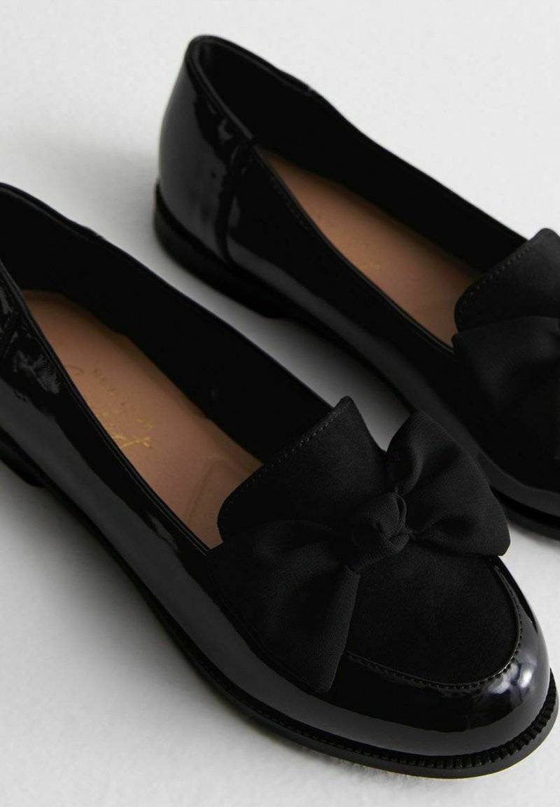 New Look Wide Fit New Look Wide Fit COMFORT WIDE FIT BOW FRONT - Slip-ons - black Vierteljährliche Förderung