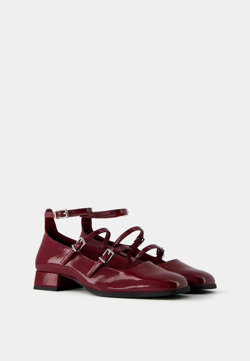 Bershka Bershka MARY JANES - Ankle strap ballet pumps - dark red Verkauf