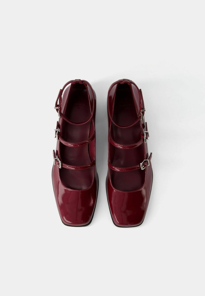Bershka Bershka MARY JANES - Ankle strap ballet pumps - dark red Verkauf