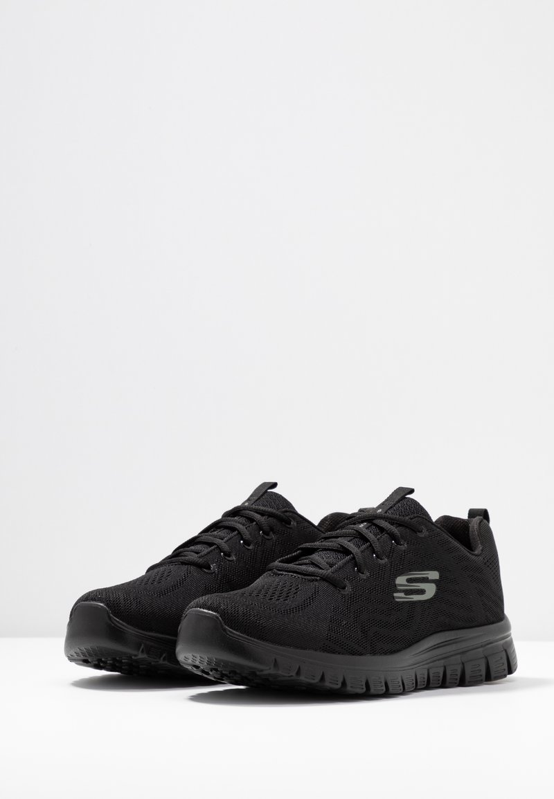 Skechers Wide Fit Skechers Wide Fit GRACEFUL - Trainers - black Schlussverkauf