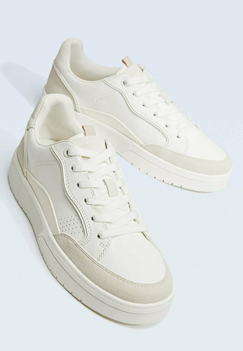 Stradivarius Stradivarius CONTRAST - Trainers - white Meist gekauft
