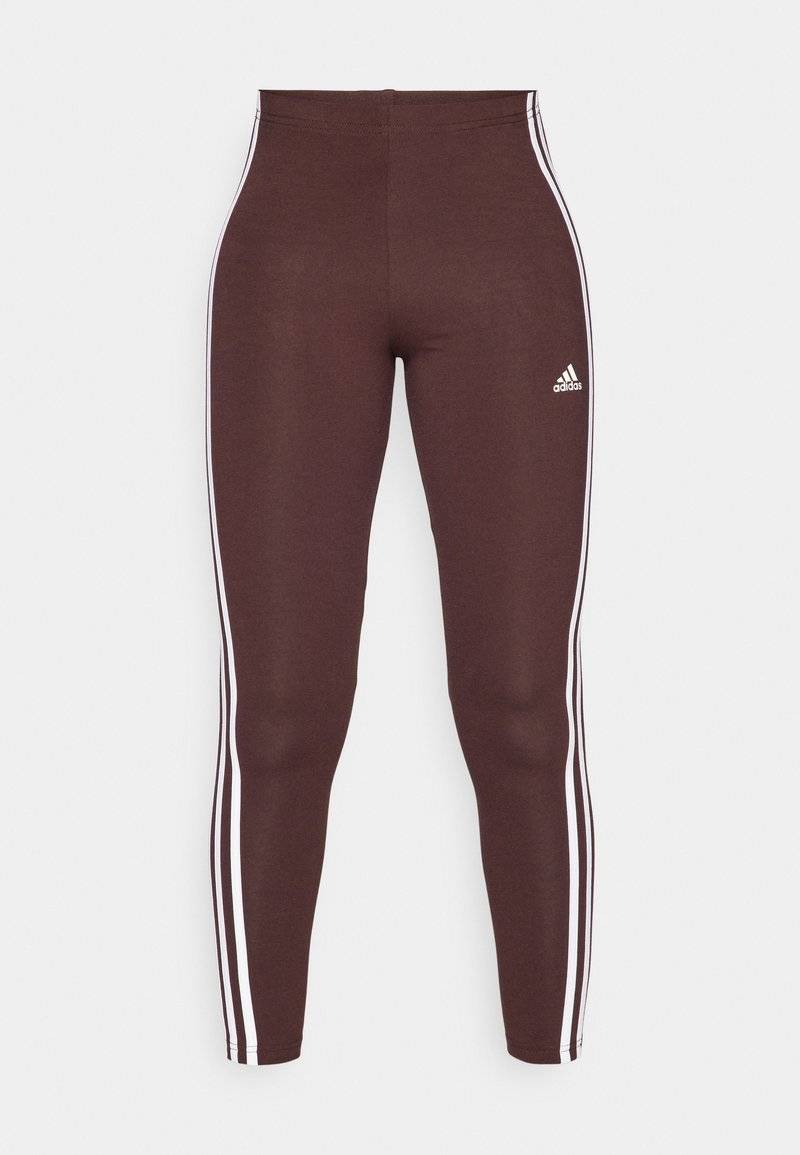 adidas Sportswear adidas Sportswear ESSENTIALS 3 STRIPES HIGH WAISTED - Leggings - shadow brown Bis zu 65% Rabatt