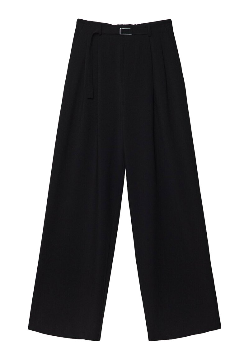 Stradivarius Stradivarius WITH BUCKLE DETAIL - Trousers - black Outlet