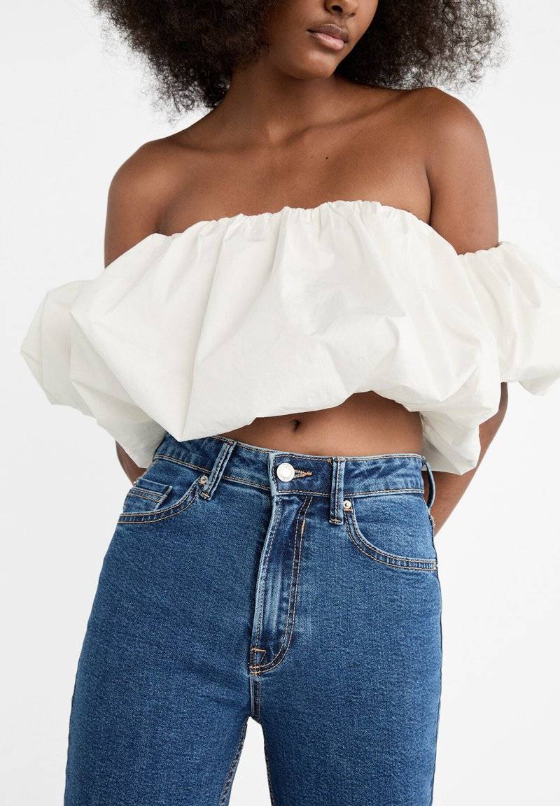 Stradivarius Stradivarius MOM - Relaxed fit jeans - raw denim Auslauf