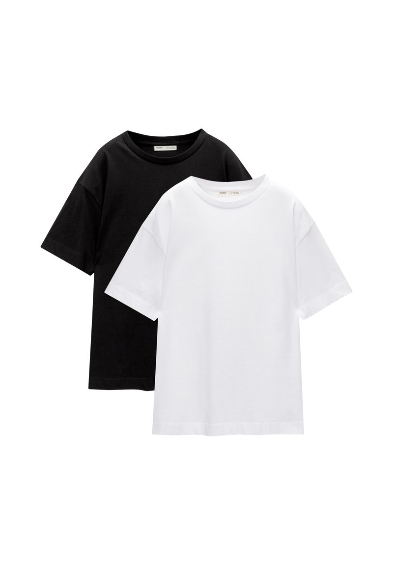 PULL&BEAR PULL&BEAR SHORT SLEEVE - PACK OF 2 - Basic T-shirt - white Blitzverkäufe