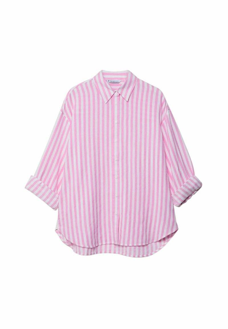 Stradivarius Stradivarius STRIPED - Button-down blouse - light pink Sonderangebot