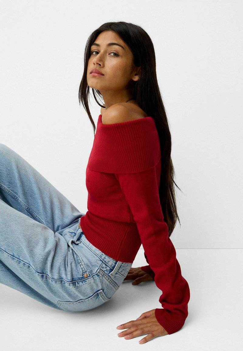 Bershka Bershka Jumper - red Preisnachlass