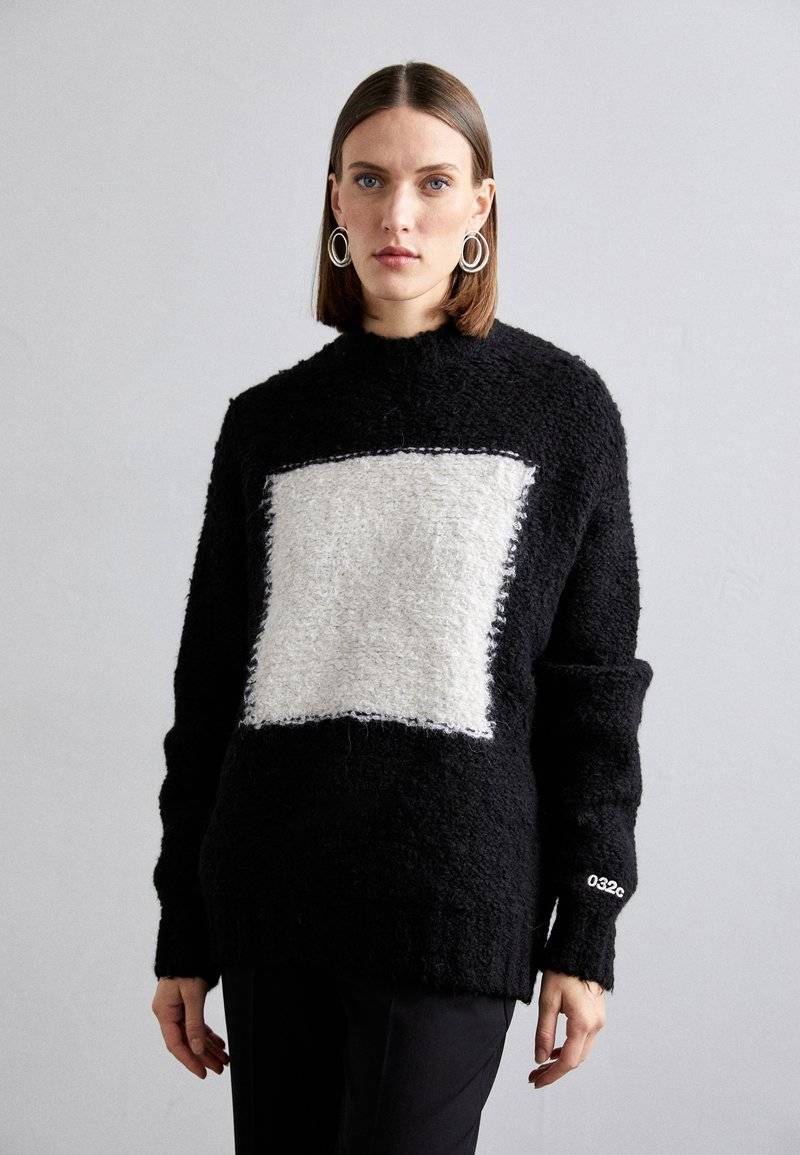 032c 032c GROUNDFORM SQUARE SHAG - Jumper - black zollfrei