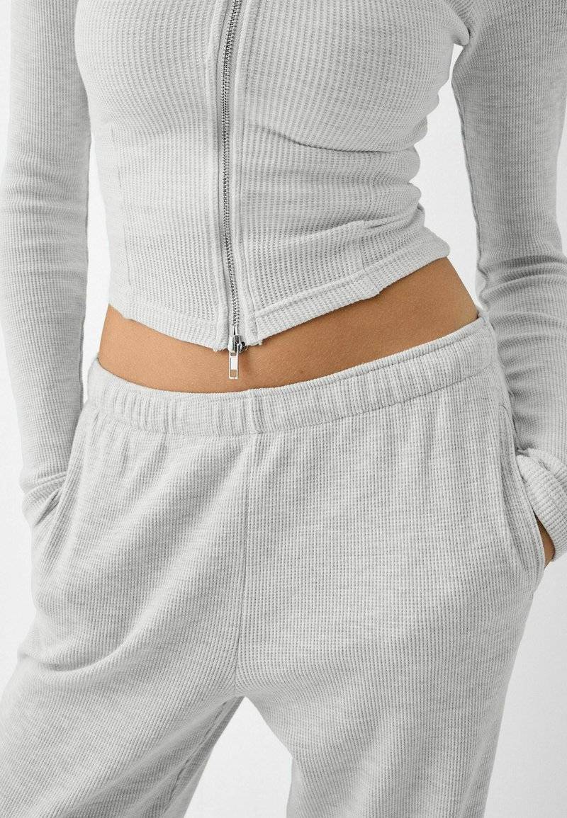 Bershka Bershka LONG SLEEVE - Cardigan - mottled grey Kostenloser Versand