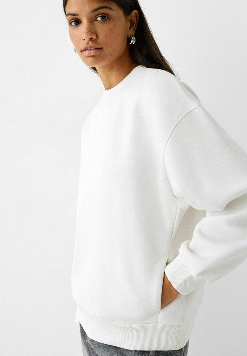 Bershka Bershka Sweatshirt - white Rabatt
