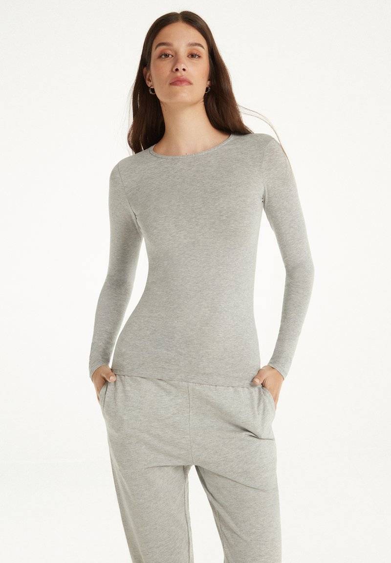 Tezenis Tezenis STRETCH ROUND-NECK - Long sleeved top - grigio melange chiar Versandkostenfrei