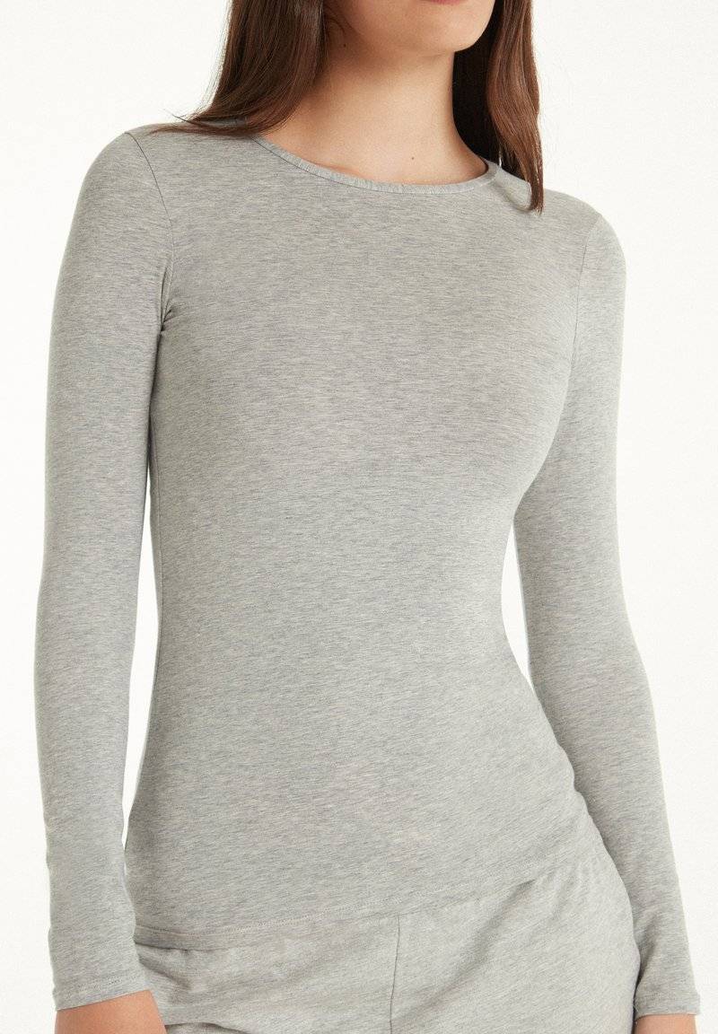 Tezenis Tezenis STRETCH ROUND-NECK - Long sleeved top - grigio melange chiar Versandkostenfrei