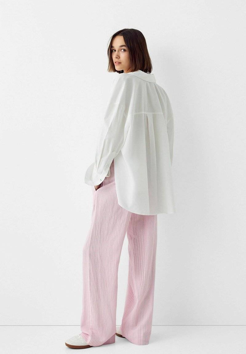 Bershka Bershka WITH AN ELASTIC - Trousers - light pink Flash Sale