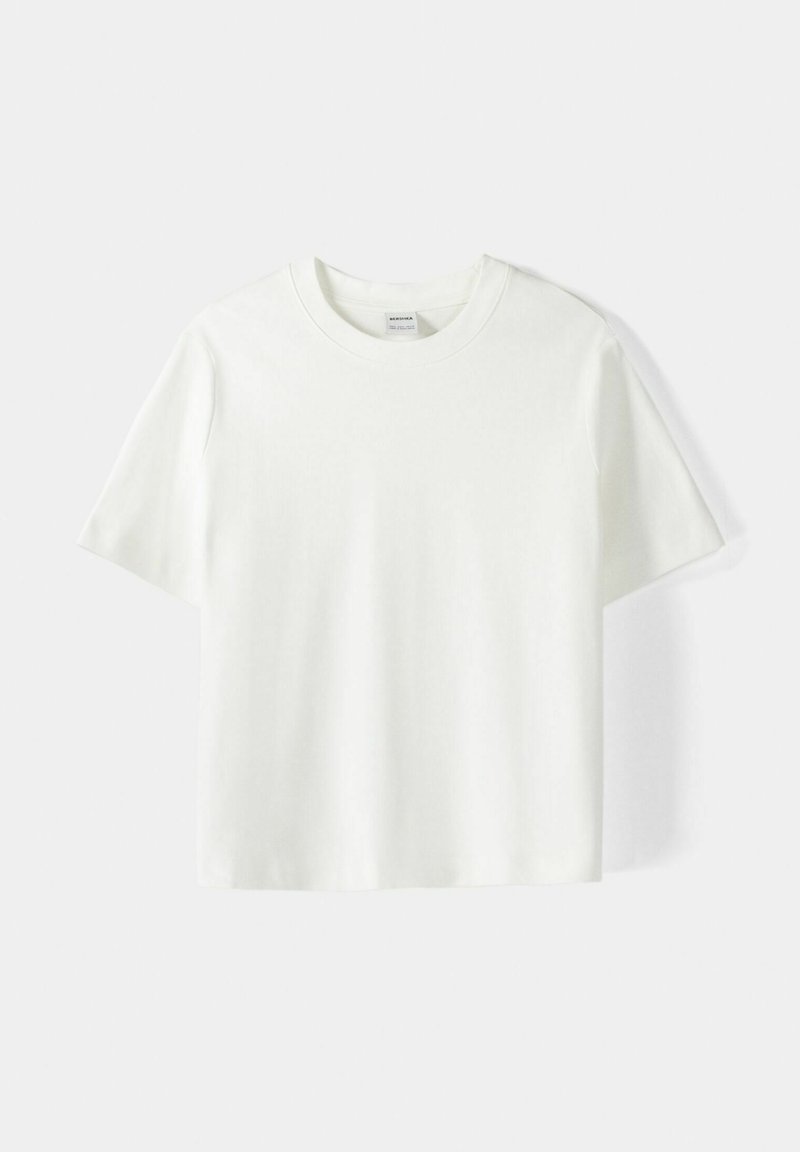 Bershka Bershka SHORT SLEEVE - Basic T-shirt - white Auslauf